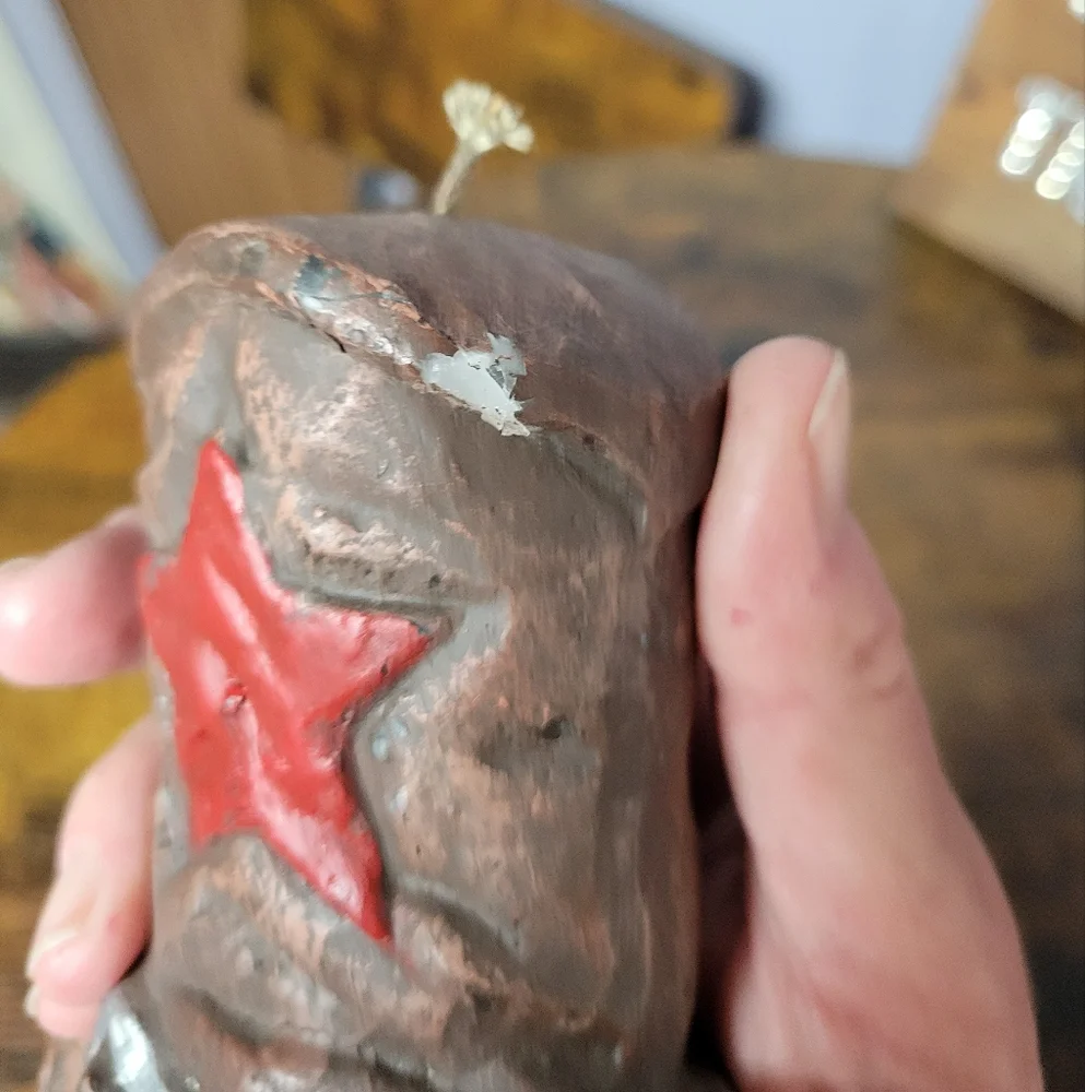 Vintage Rustic Cowboy Boot candle with Red Star super cute - Picture 7 of 12